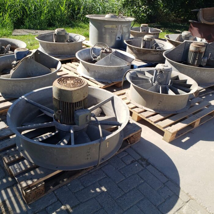 Wentylatory do przechowalni - widok z przodu